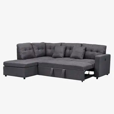 Brand New Fabric Upholstery - Sleeper Sectional Sofa In BIg Sale, View more