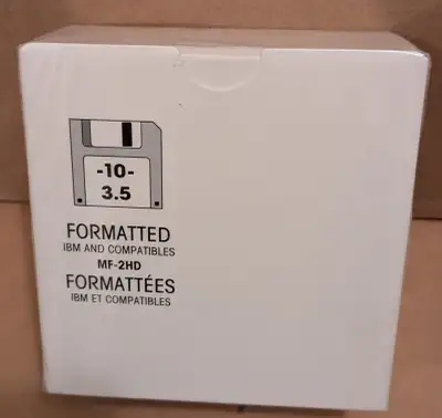 ✅ Pack of 10 BRAND NEW 3.5" 1.44MB MF2HD Floppy Diskettes Disks, View more