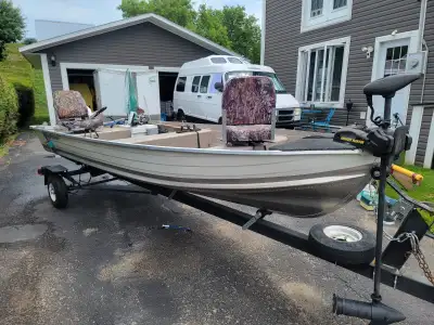 2021 14' Smokercraft aluminum boat in excellent condition, bullet proof Johnson 9.9, 2 stroke, all n...
