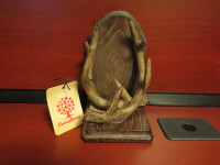 Canadiana wood antler shelf holder