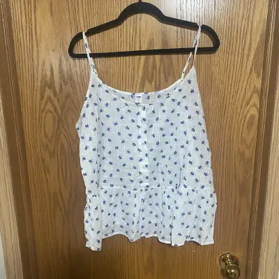 Blue and White Women's Spaghetti Strap Top, View more