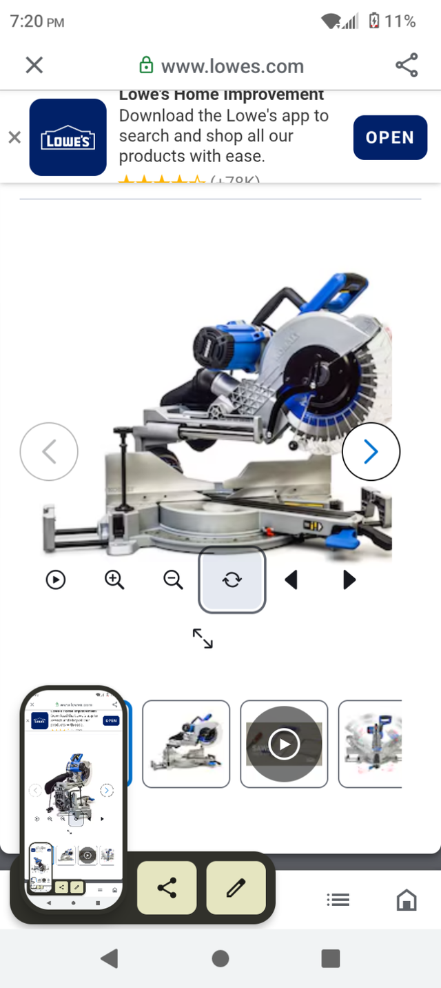 Kolbalt 12"  duel bevel "15 AMP"  sliding miter saw in Power Tools in City of Toronto - Image 4