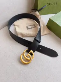 Gucci Wide leather belt 38mm with Double G buckle, New w/ Box!