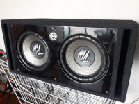 2-12" MA Audio subwoofers in custom enclosure $220