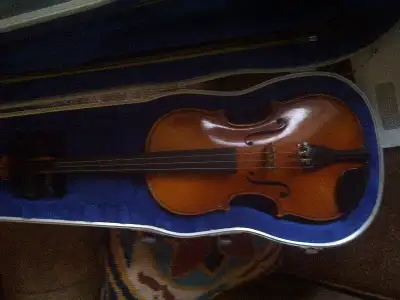 VIOLIN WITH CASE AND TWO BOWS, View more