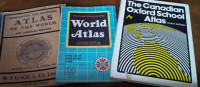 3 Vintage School World Atlas Books, See Listing, All 3 for $25