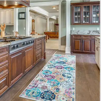 New Mandala 2' x 6' Washable Indoor Area Rug, View more