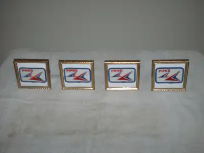 Brand new "pre-bankruptcy" 1960's Piper Aircraft Corp. fabric logo patches - dry mounted in 31/2" x...