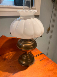 Antique electrified table lamp