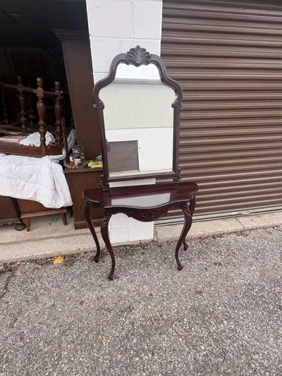 Free delivery used Vintage Style Console Table with Mirror, View more