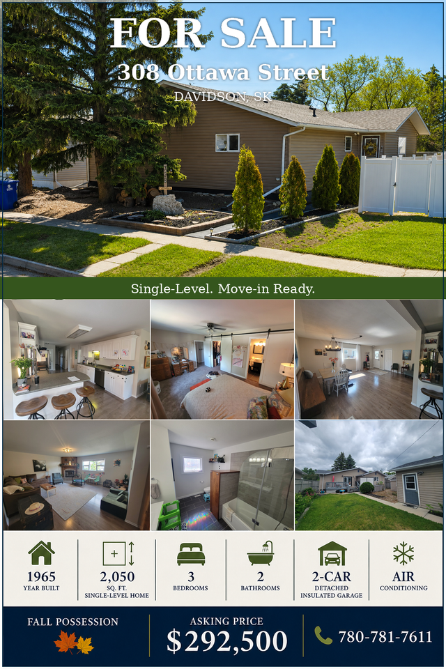 Home for sale in Davidson, Saskatchewan, Canada S0G1A0