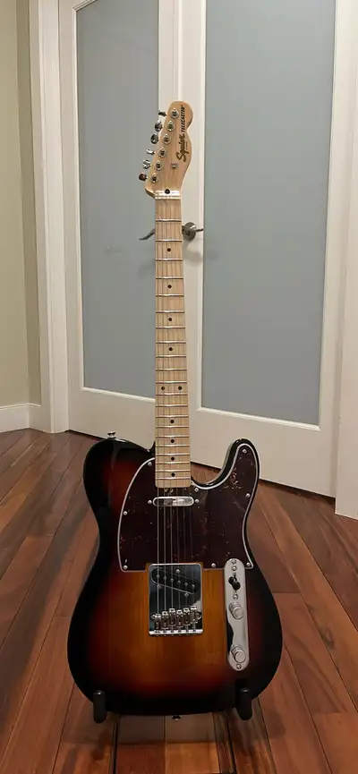 Fender Squier Telecaster. Upgraded new 4 ply brown tortoise plckguard, set of new Guykey Vantage loc...