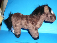 Plush Wild Mustang - tan, Palomino, Sorel, black Horse
