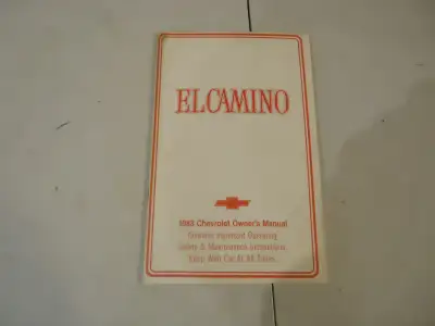 1983 Chevrolet El Camino Owners Manual. Like New. See Pictures. $15 picked up in Angus. Can Mail any...