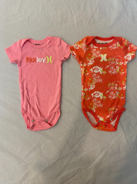 GOOD CONDITION 0-3 MONTHS HURLEY BABY ONESIES