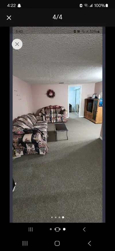 Fully furnished room for rent in my home. Room is on lower level so there is a furnished rumpus room...