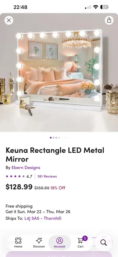 Keuna Rectangle LED MetalMirror, View more