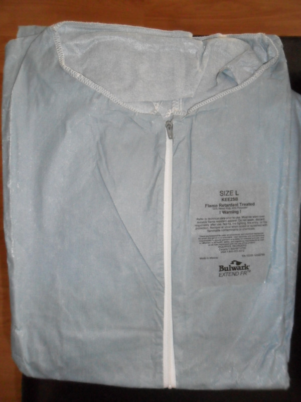 2 Bulwark Disposable Coveralls $8 ea. Unused. No hoods. Size L. in Men's in Saskatoon - Image 2