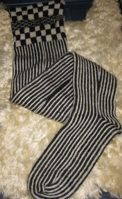 Vintage Extra Long Wool Christmas Stocking, View more