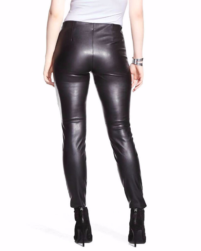 12P Black Pleather leggings with ankle zipper Faux Leather in Women's - Bottoms in Oshawa / Durham Region - Image 2