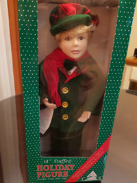 Dickens-era dressed boy doll Christmas toy or decoration
