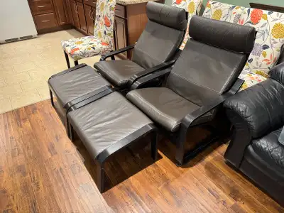Armchair with footstool, View more