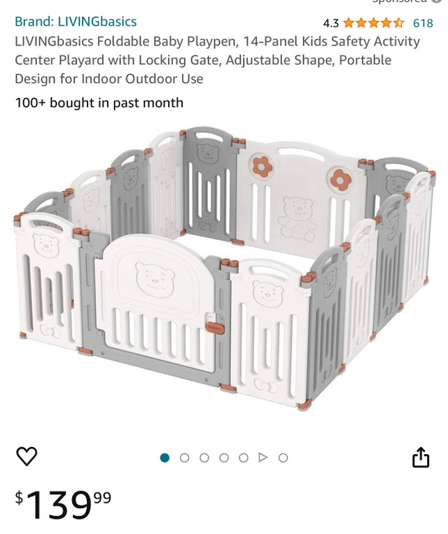 LIVINGbasics Foldable Baby Playpen or baby gate 14 Panel in Playpens, Swings & Saucers in City of Halifax