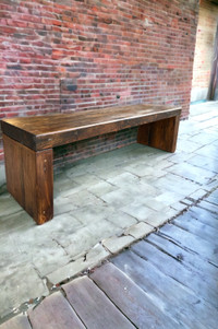 Reclaimed solid hardwood bench