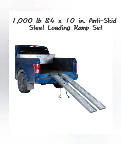 1,000 lb 84 x 10 in. Anti-Skid Steel Loading Ramp Set, View more