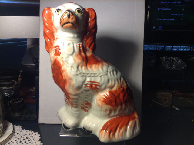 Antique Staffordshire Spaniel Ceramic Figurine Dog Puppy in Arts & Collectibles in Vancouver