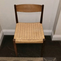 MCM Poul Volther Danish Woven Cord Teak Chair