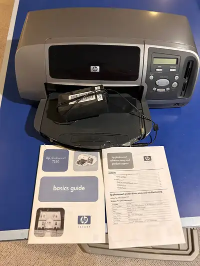 HP Photosmart Printer 7350 Still works just don’t use. Print picture quality pics.