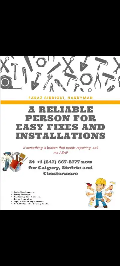 Painting Drywall damage repair Plumbing Rangehood Washer/Dryer Installation Hardwoord Floors / Lamin...