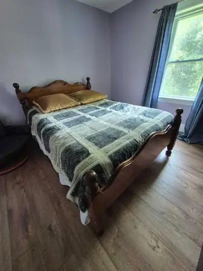 Solid Wood Queen Bed, View more