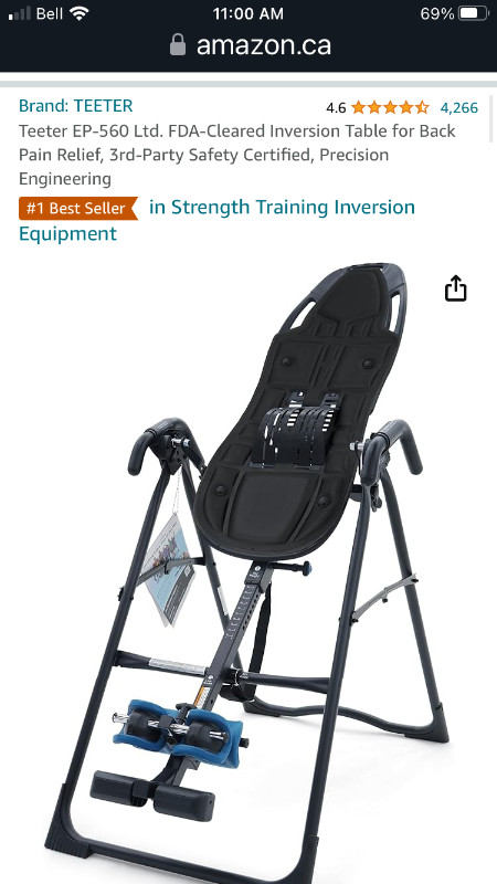 Teeter Inversion Table for $300 - used only once! in Exercise Equipment in Belleville