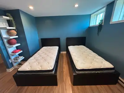 Lits IKEA MALM et matelas presque neufs!, View more