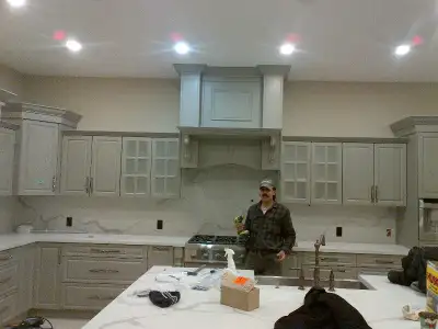 We do All Kinds of Custom woodworking , including custom kitchen cabinets Vanities, bars ,wine cella...