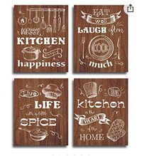 HPNIUB Kitchen Art Print, Set of 4 (8”X10”), Funny Kitchen Quote