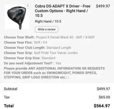 Cobra DS-ADAPT X Driver 10.5° – Mint / Indoor Only, View more