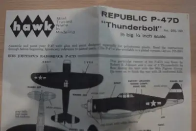 P-47 D Thunderbolt  by Hawk - 1:48  Scale  model airplane kit, View more