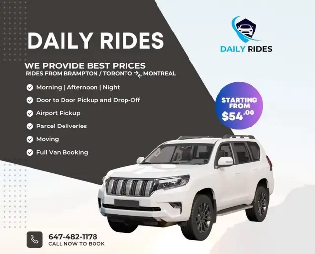 Brampton to Montreal Daily Rides Door to Door63735879348097120