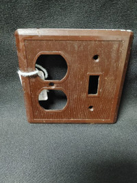 Brown Ribbed Light Switch and Outlet Cover