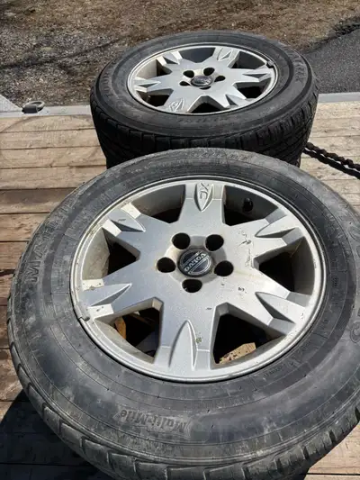 Very good condition asking 450$ obo Mounted on Volvo alloys selling as they are .