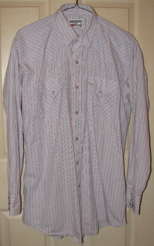 Mens Vntg Western Craft Long Sleeve Shirt w/Snaps Made In Canada in Arts & Collectibles in Saint John - Image 4