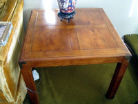 Vintage Henredon Side Table 28" X 28" Solid Oak
