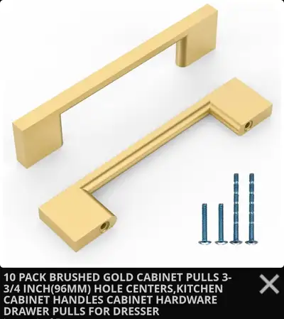 26 BRUSHED GOLD CABINET PULLS 3-3/4 INCH(96MM), View more