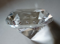 Vintage Lucien Piccard Crystal Glass Paperweight