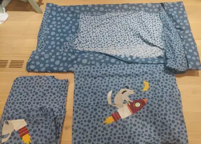 Duvet  cover & 2 pillow shams set- single bed -2 sets- cotton, View more