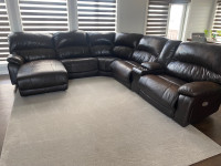 Leather 6 Piece Sectional - Power recliner