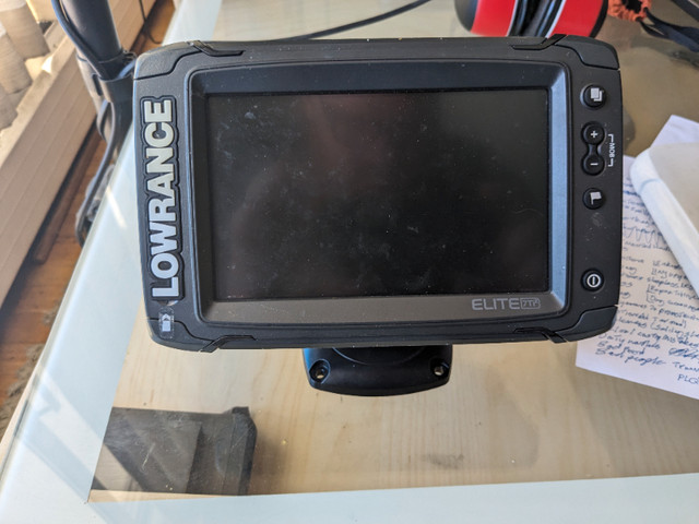 Used Lowrance Elite Ti2  Fish Finder with mount, no transducer in Fishing, Camping & Outdoors in Victoria - Image 2